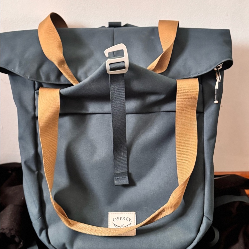 Osprey Gray and Tan Roll-Top Backpack
